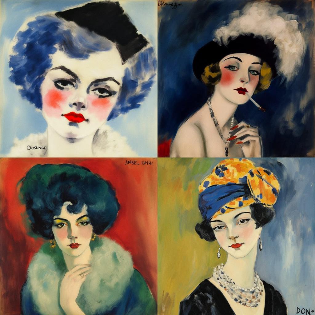 Kees van Dongen style, Midjourney V5, render 1 of 4