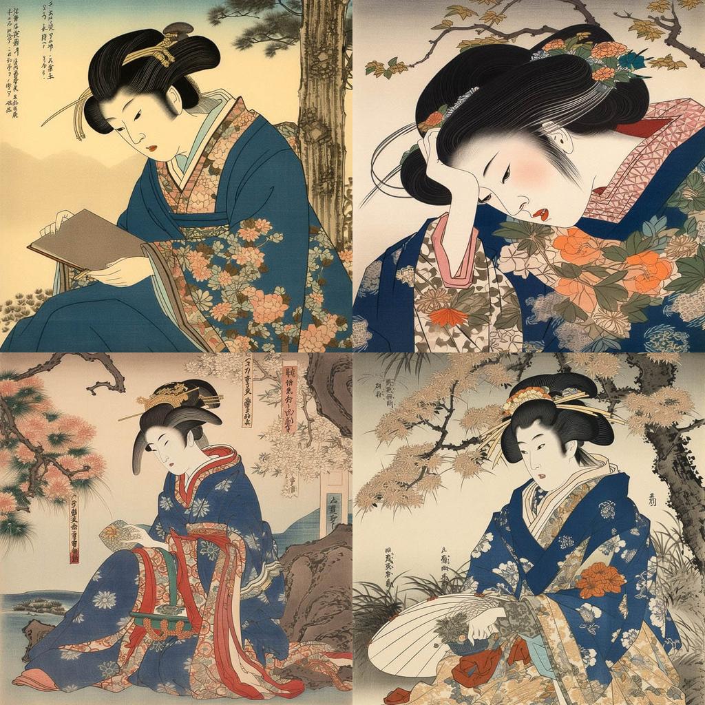 Keisai Eisen style, Midjourney V5, render 1 of 4