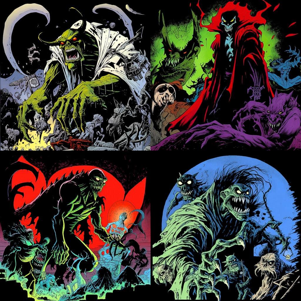 Kelley Jones style, Midjourney V5, render 1 of 4