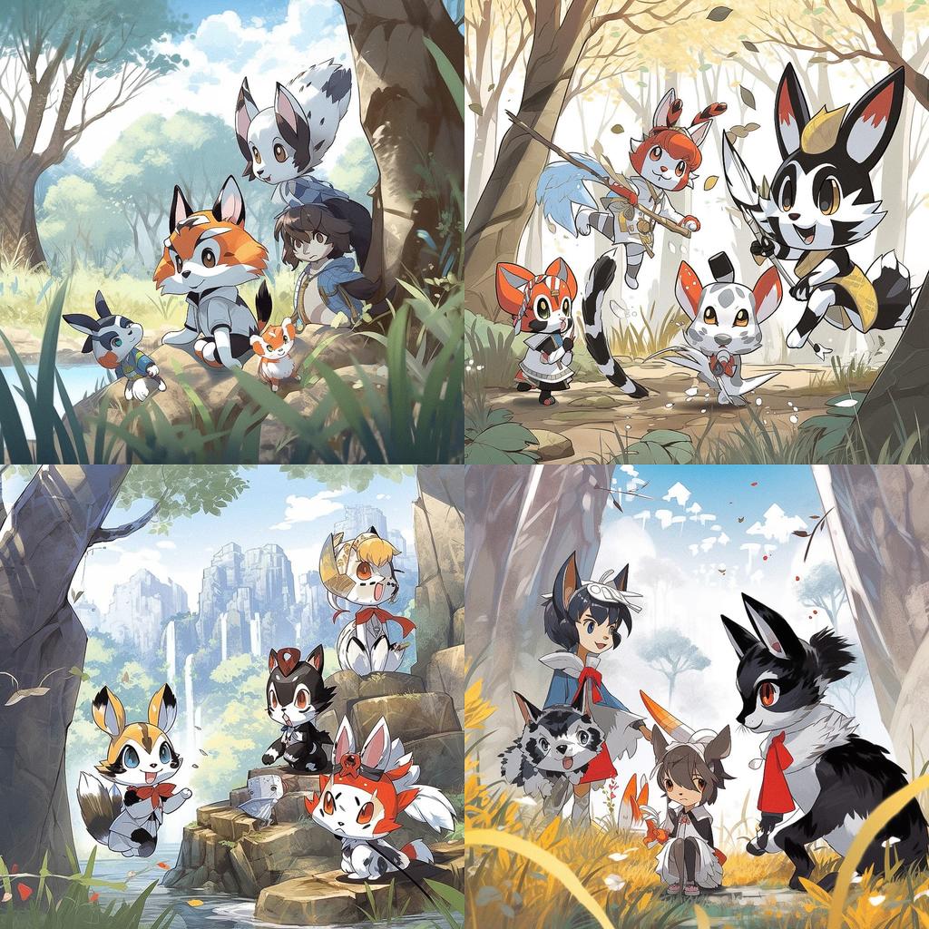 Kemono Friends style, Midjourney V5, render 1 of 4