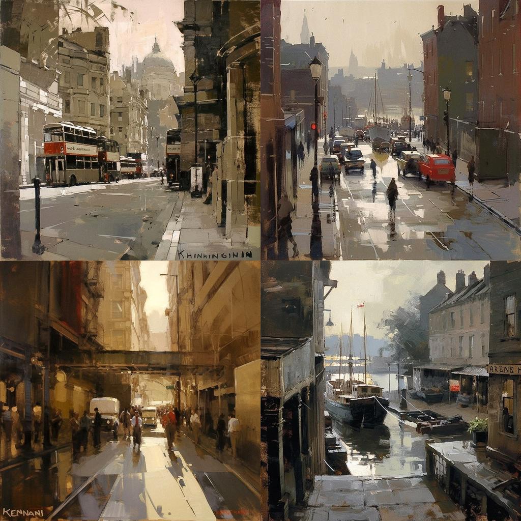 Ken Howard style, Midjourney V5, render 1 of 4
