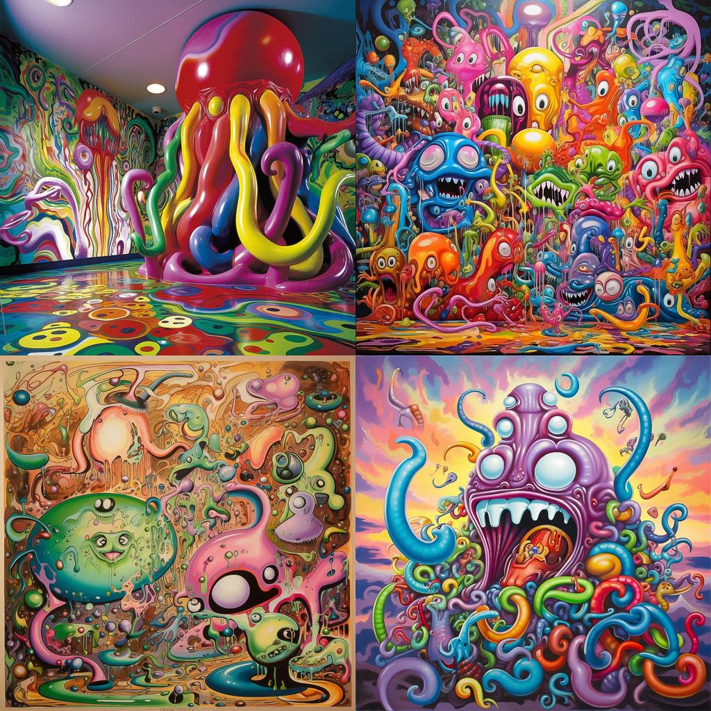 Kenny Scharf style, Midjourney V5, render 1 of 4
