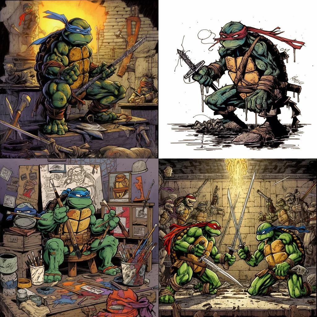 Kevin Eastman style, Midjourney V5, render 1 of 4