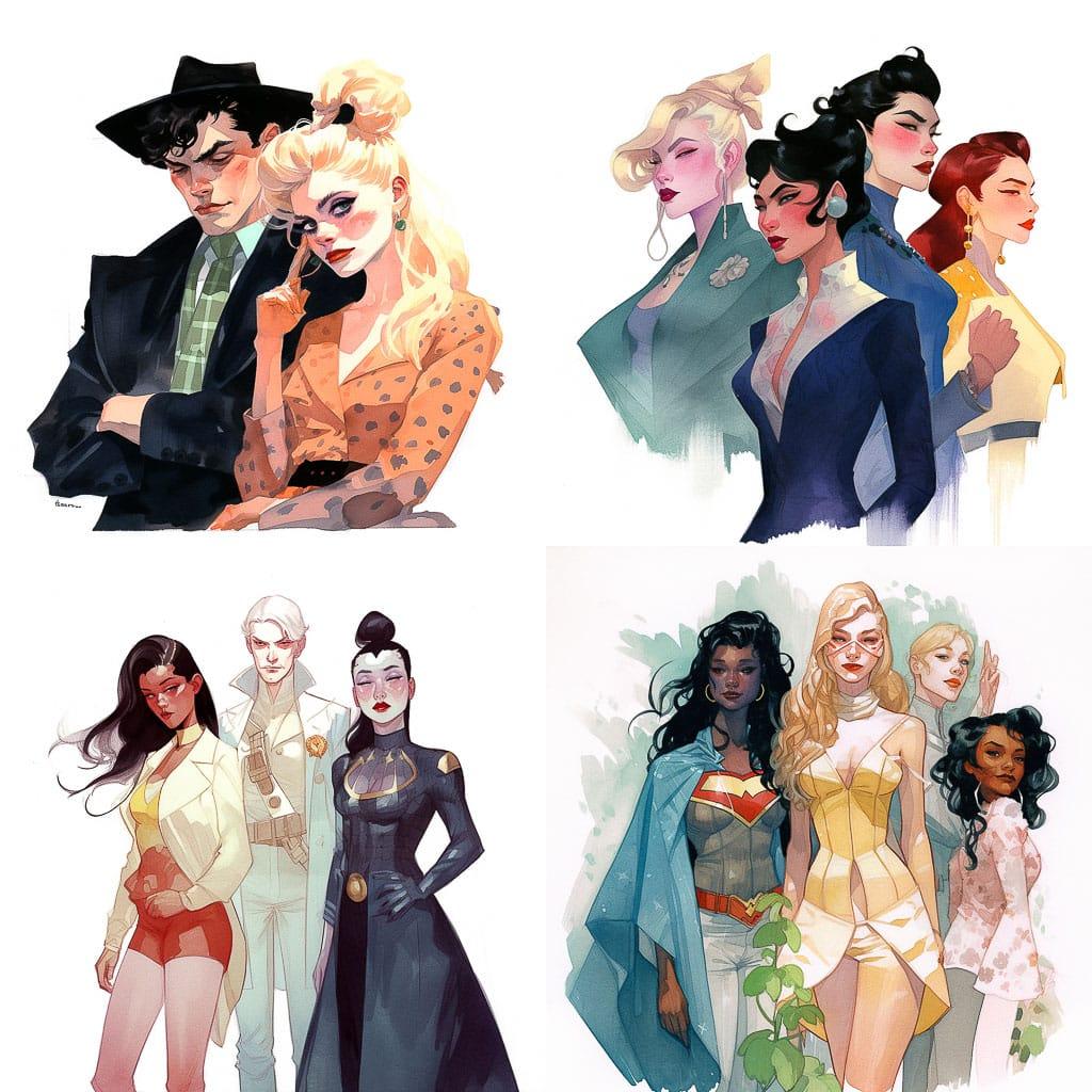 Kevin Wada style, Midjourney V5, render 1 of 4