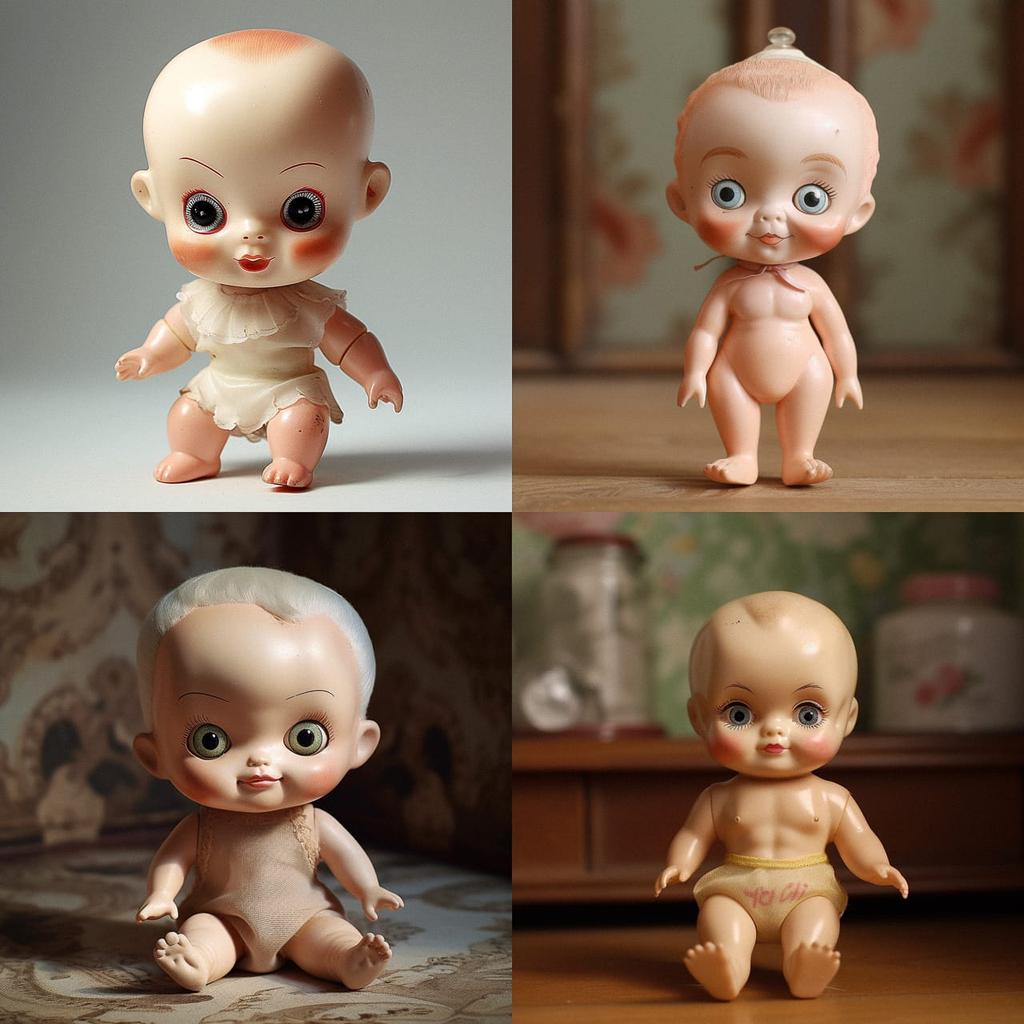 Kewpie doll style, Midjourney V5, render 1 of 4
