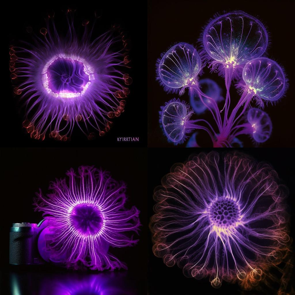 Kirlian photography style, Midjourney V5, render 1 of 4