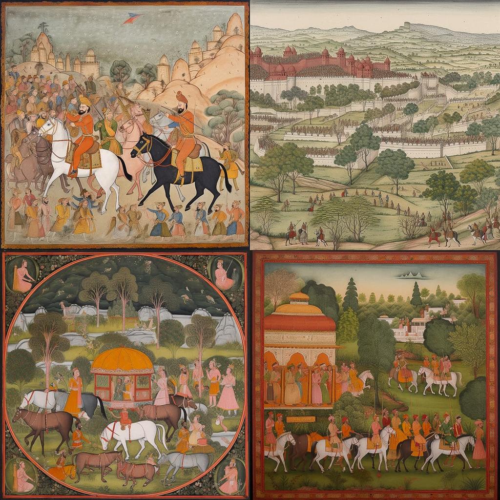 Kishangarh painting style, Midjourney V5, render 1 of 4