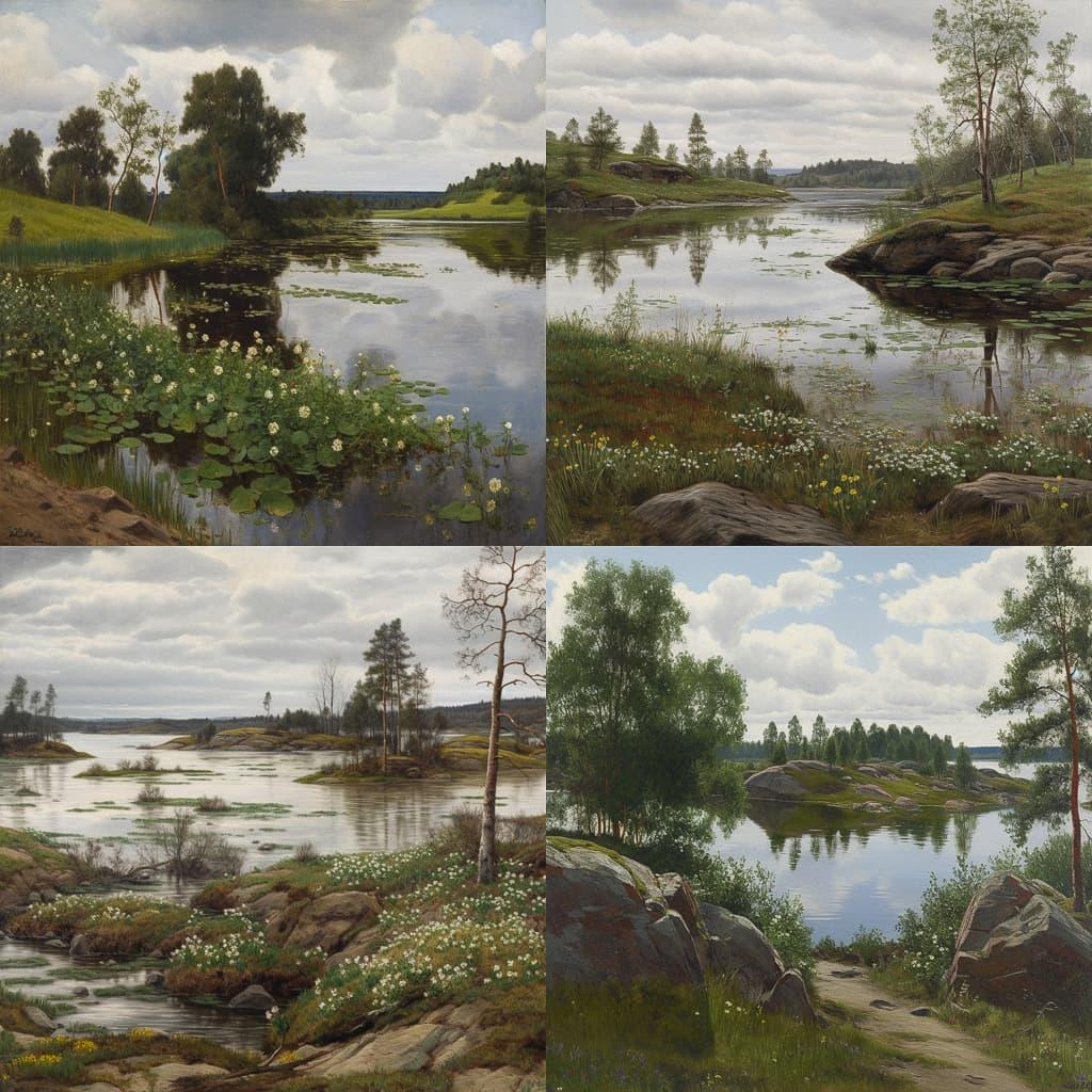 Kitty Lange Kielland style, Midjourney V5, render 1 of 4