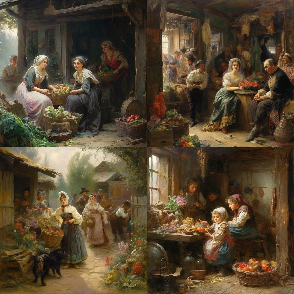 Konstantin Makovsky style, Midjourney V5, render 1 of 4
