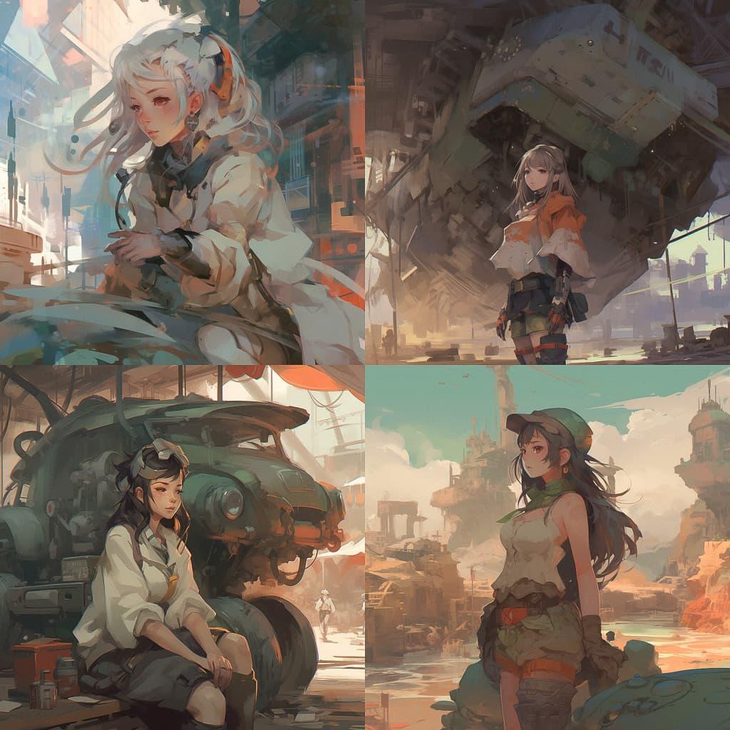 Krenz Cushart style, Midjourney V5, render 1 of 4