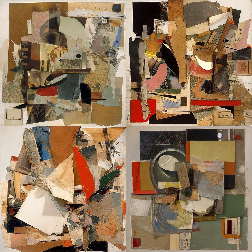 Kurt Schwitters style, Midjourney V5, render 1 of 4