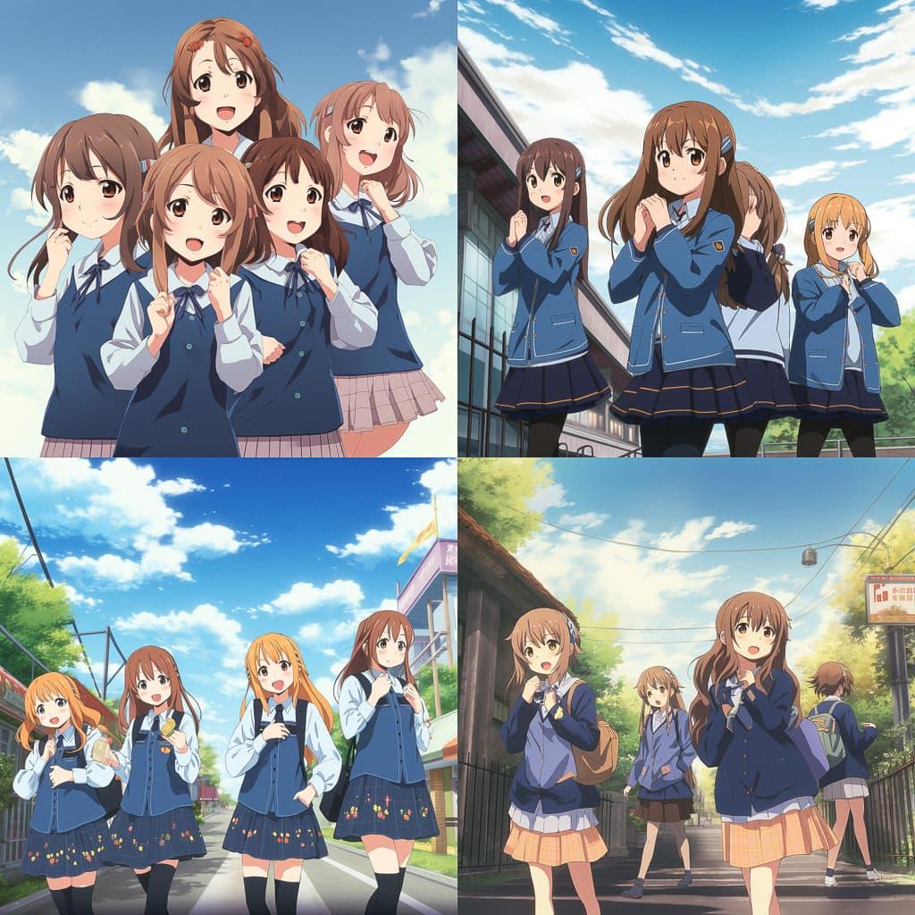 Kyoto Animation studio style, Midjourney V5, render 1 of 4