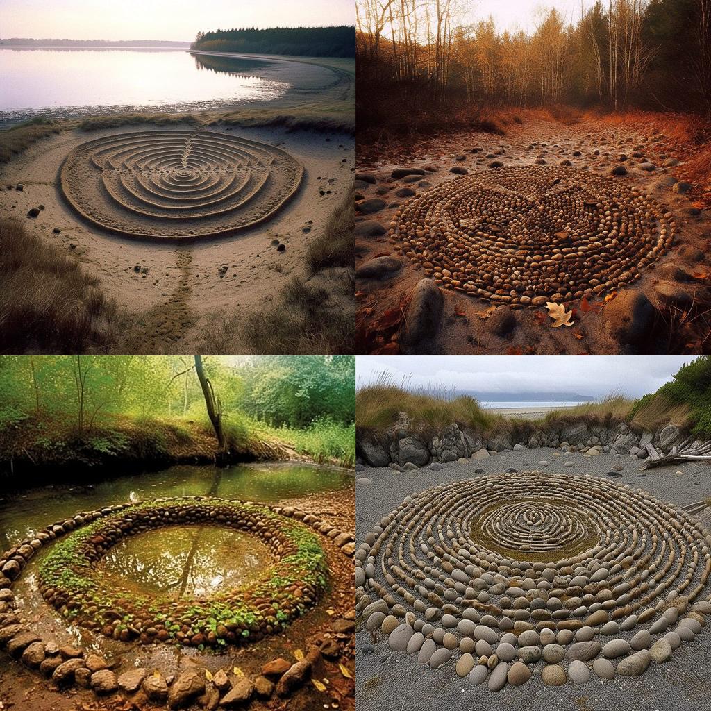 Land art style, Midjourney V5, render 1 of 4