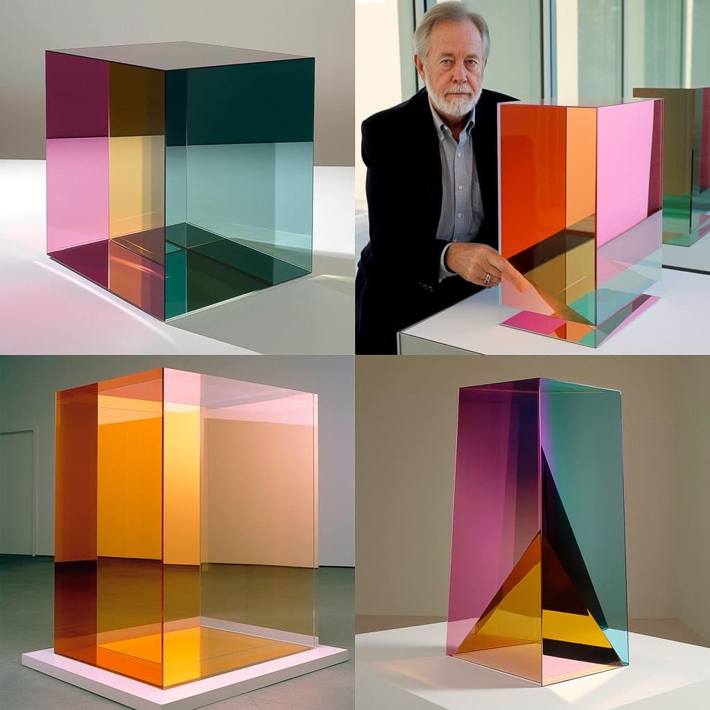 Larry Bell style, Midjourney V5, render 1 of 4