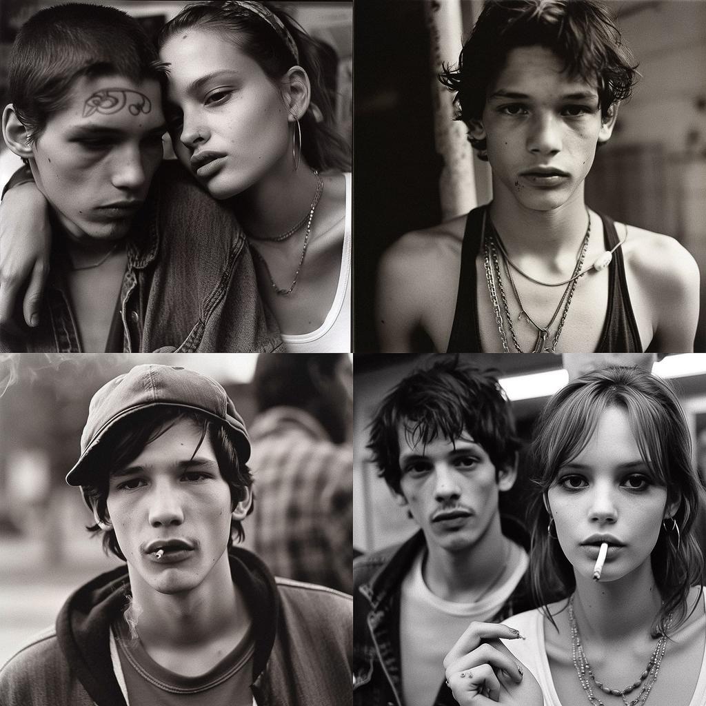Larry Clark style, Midjourney V5, render 1 of 4
