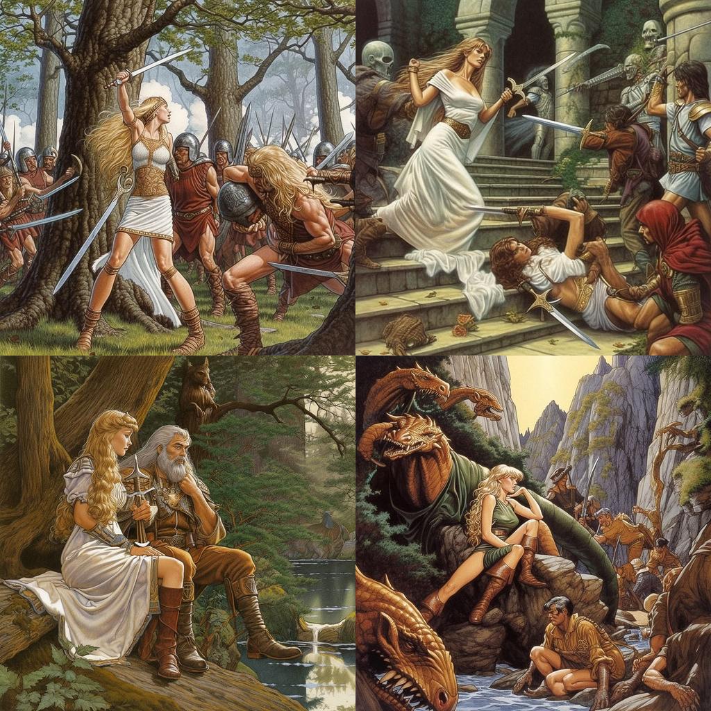 Larry Elmore style, Midjourney V5, render 1 of 4