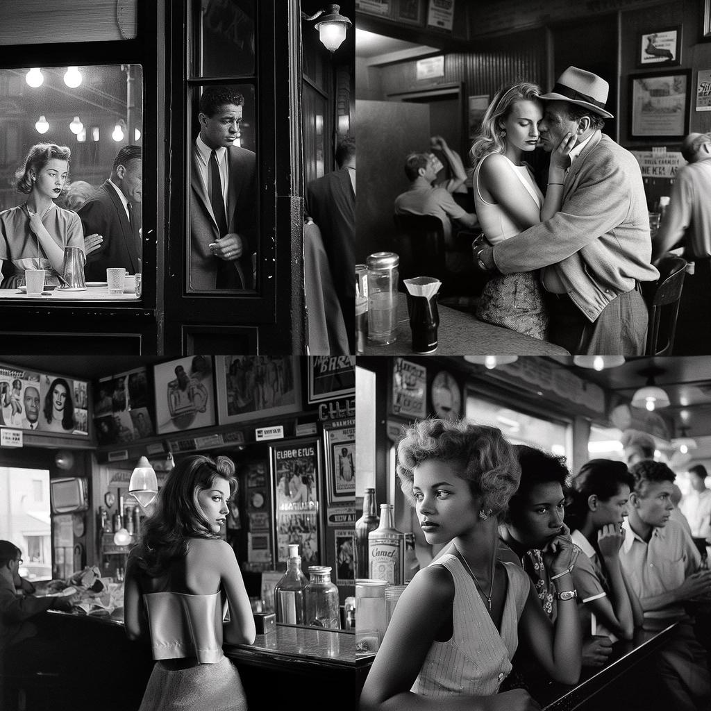 Larry Fink style, Midjourney V5, render 1 of 4