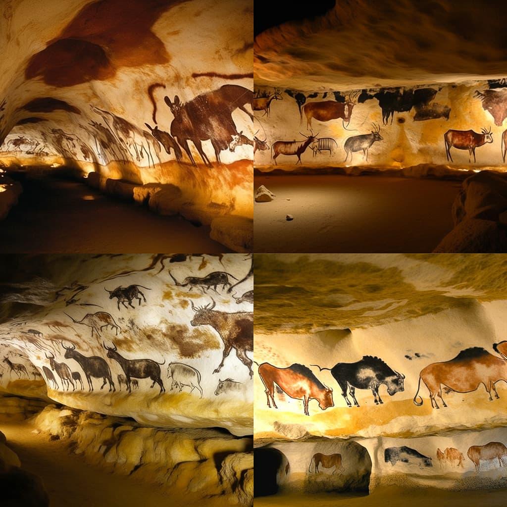 Lascaux style, Midjourney V5, render 1 of 4