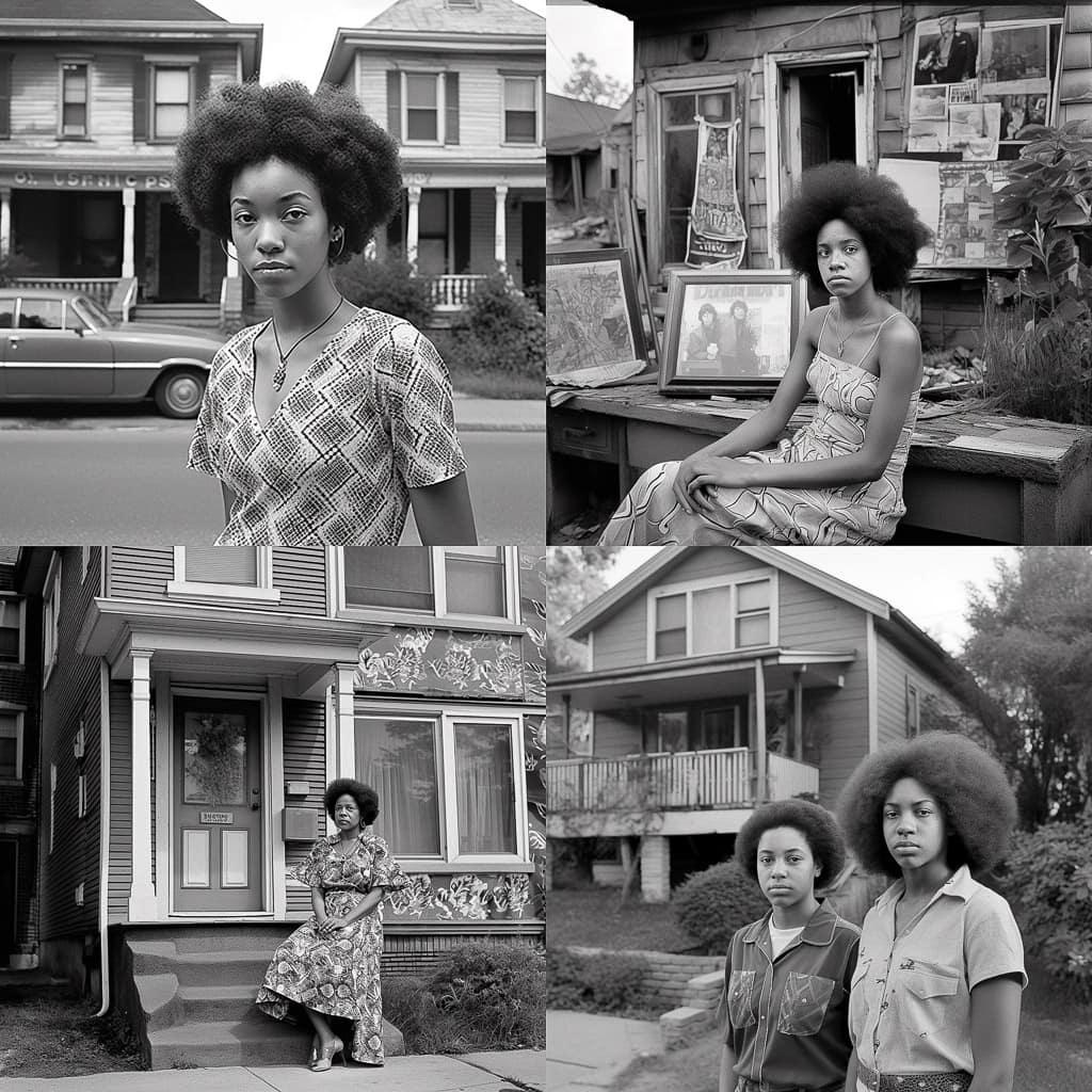 LaToya Ruby Frazier style, Midjourney V5, render 1 of 4