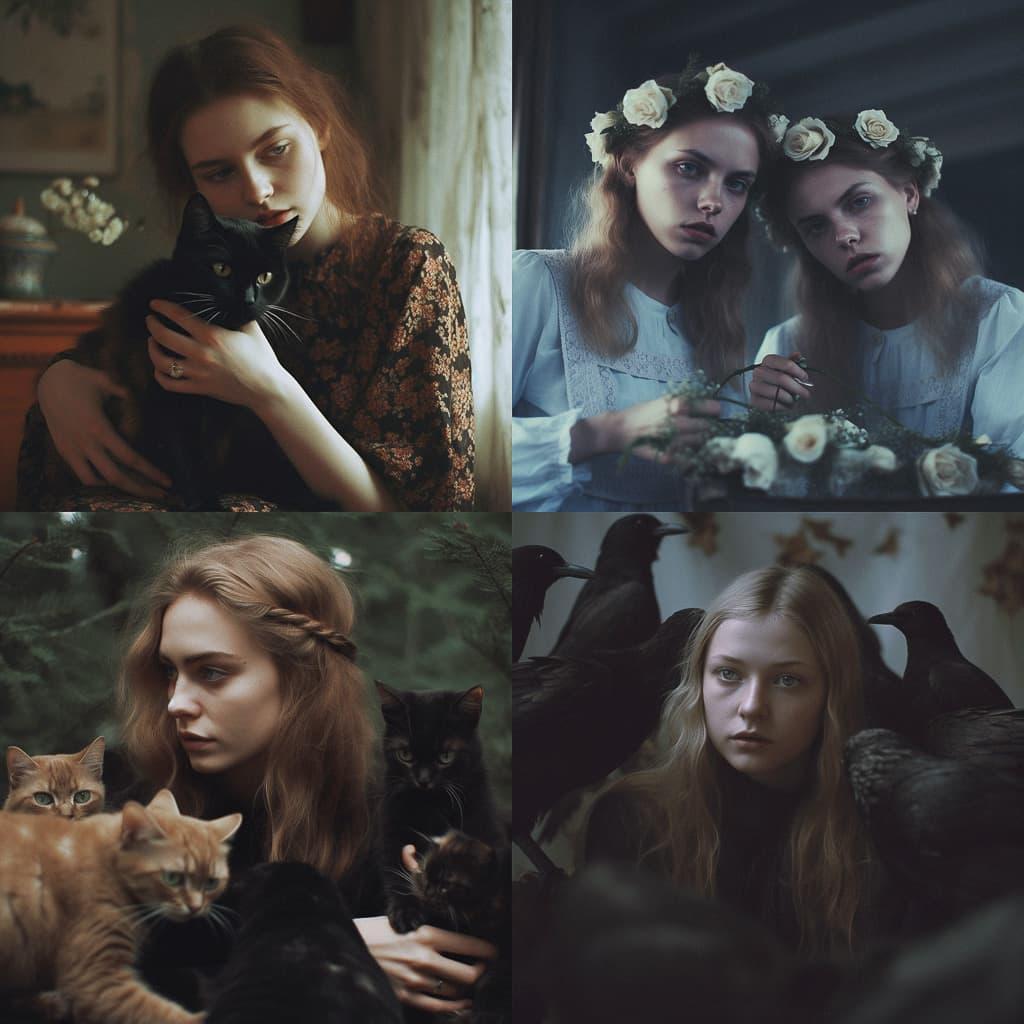 Laura Makabresku style, Midjourney V5, render 1 of 4