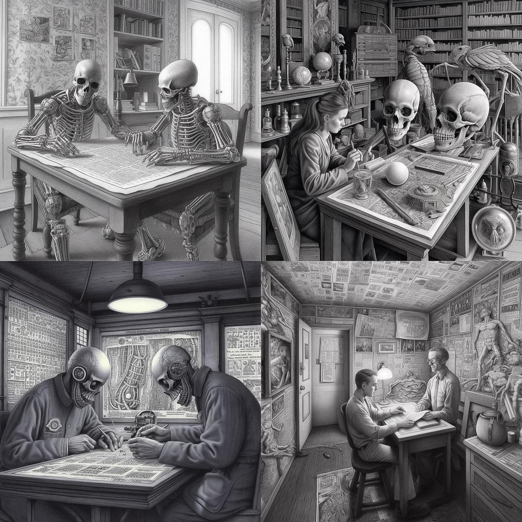 Laurie Lipton style, Midjourney V5, render 1 of 4