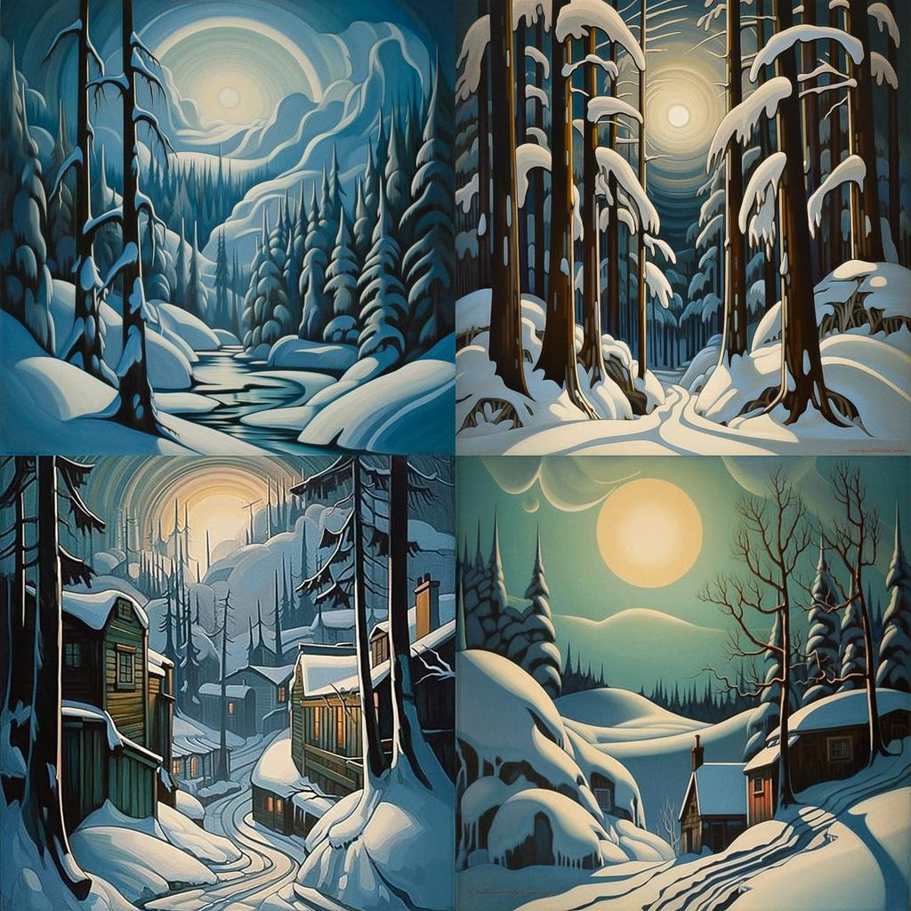 Lawren Harris style, Midjourney V5, render 1 of 4