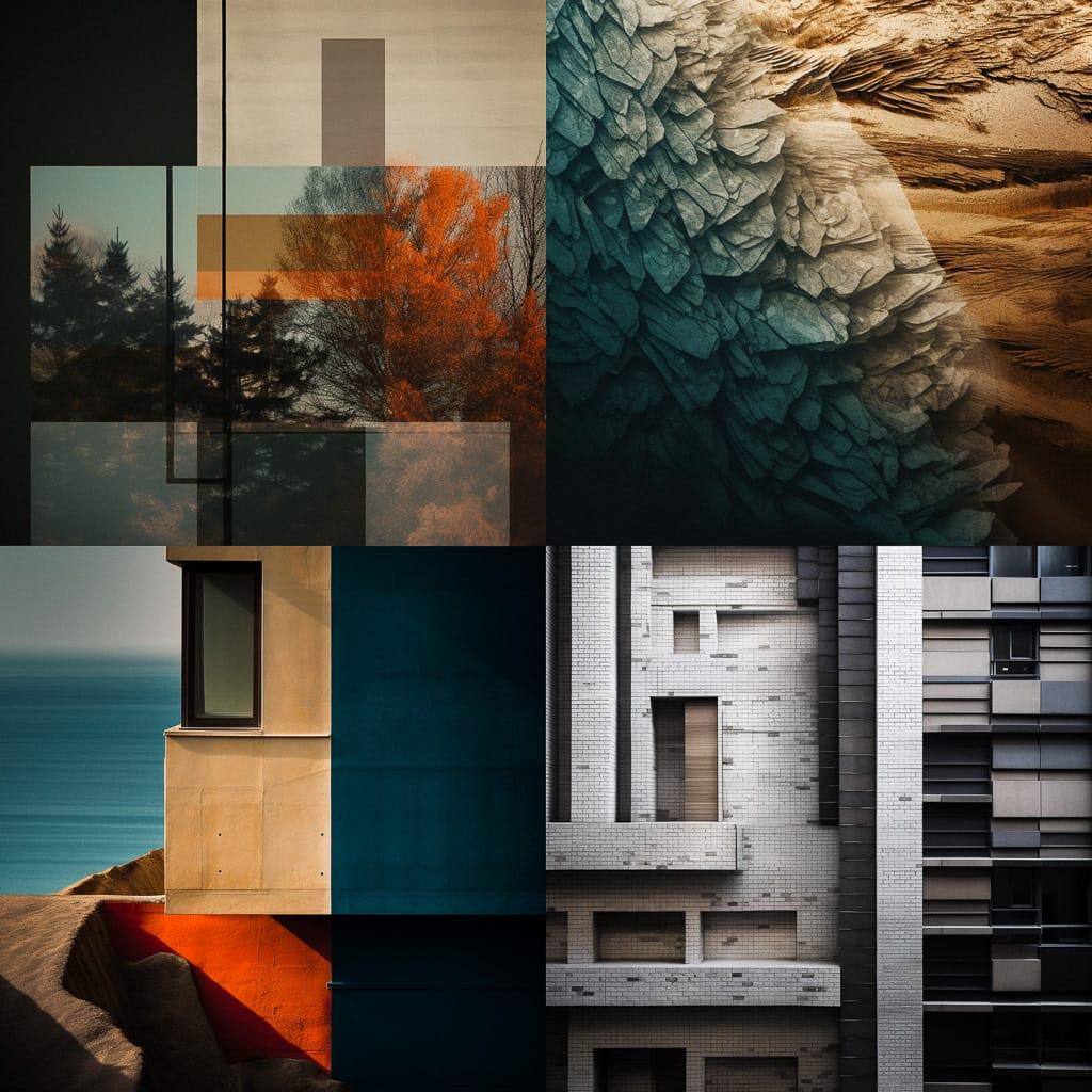 Layered composition style, Midjourney V5, render 1 of 4