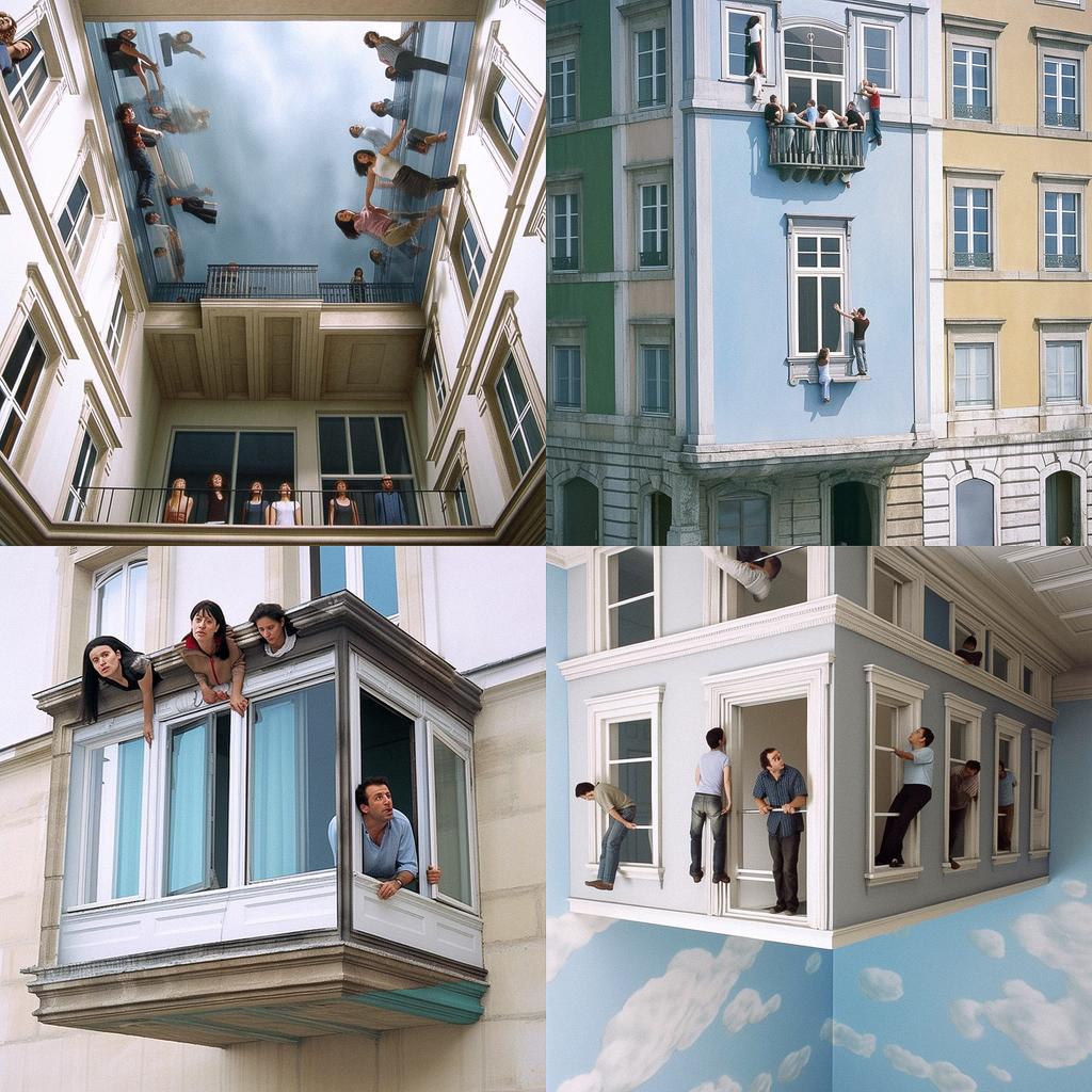 Leandro Erlich style, Midjourney V5, render 1 of 4