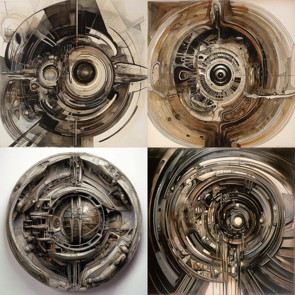 Lee Bontecou style, Midjourney V5, render 1 of 4