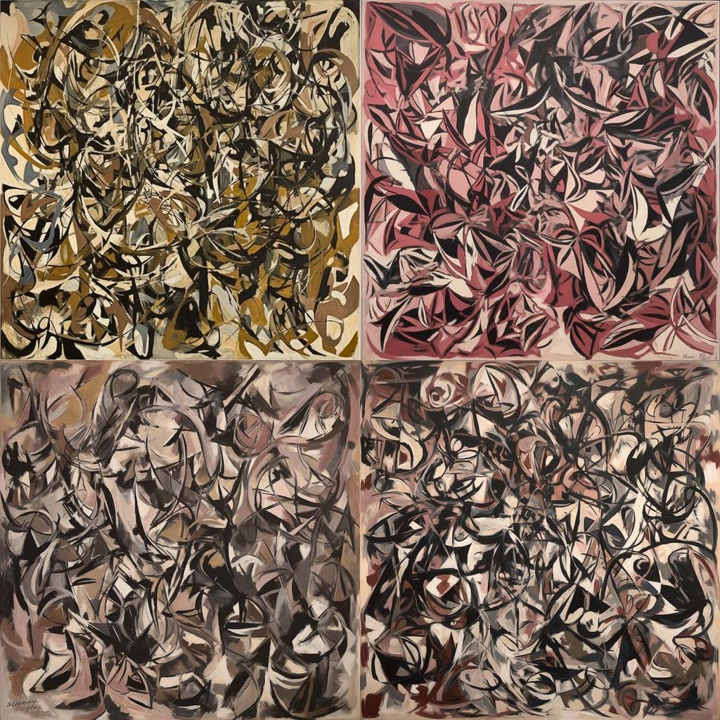 Lee Krasner style, Midjourney V5, render 1 of 4
