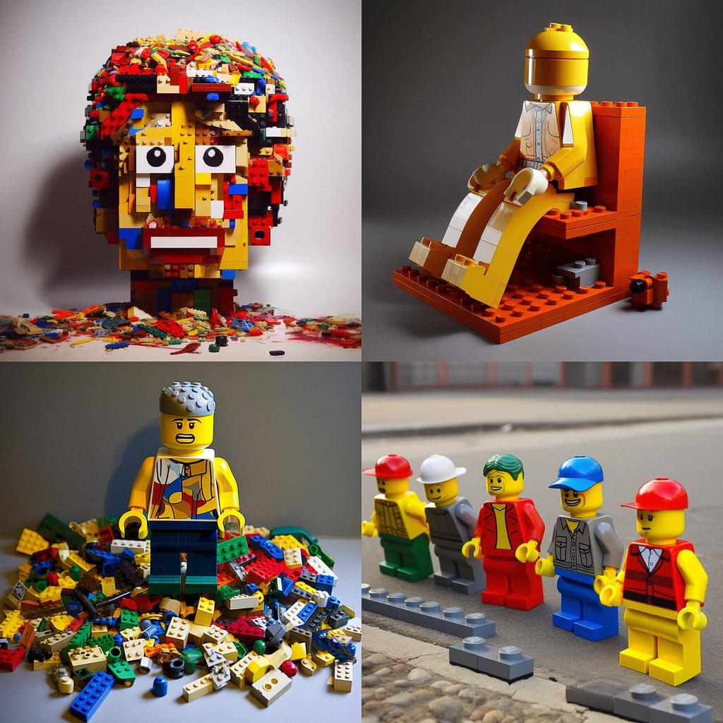 LEGO style style, Midjourney V5, render 1 of 4