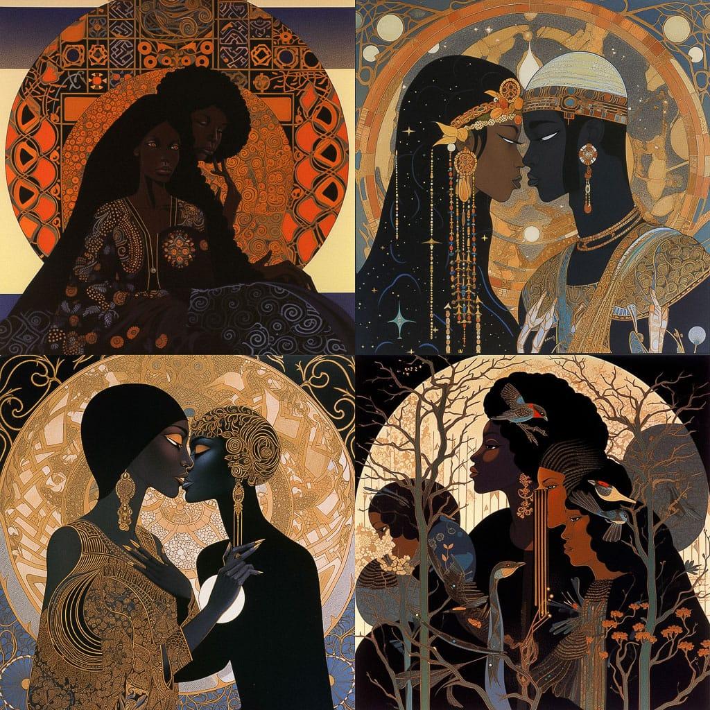 Leo and Diane Dillon style, Midjourney V5, render 1 of 4