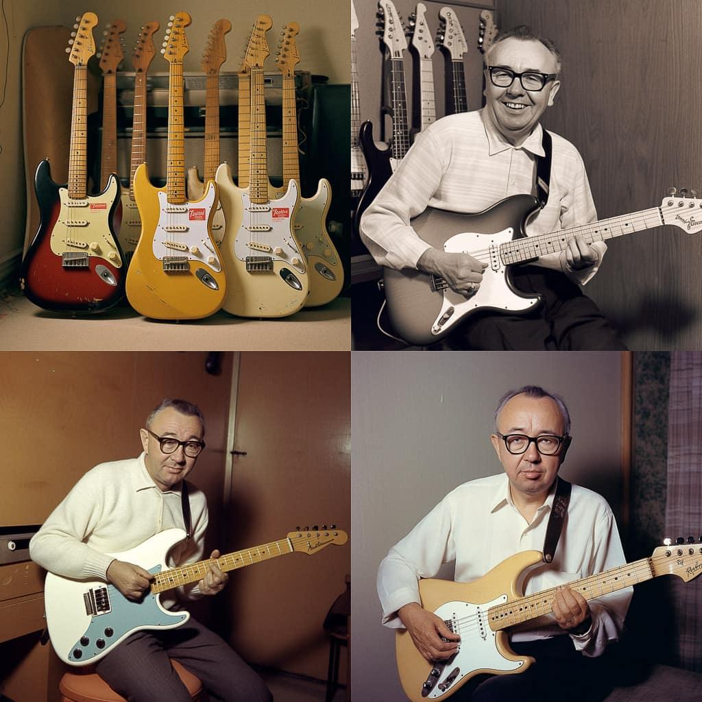 Leo Fender style, Midjourney V5, render 1 of 4