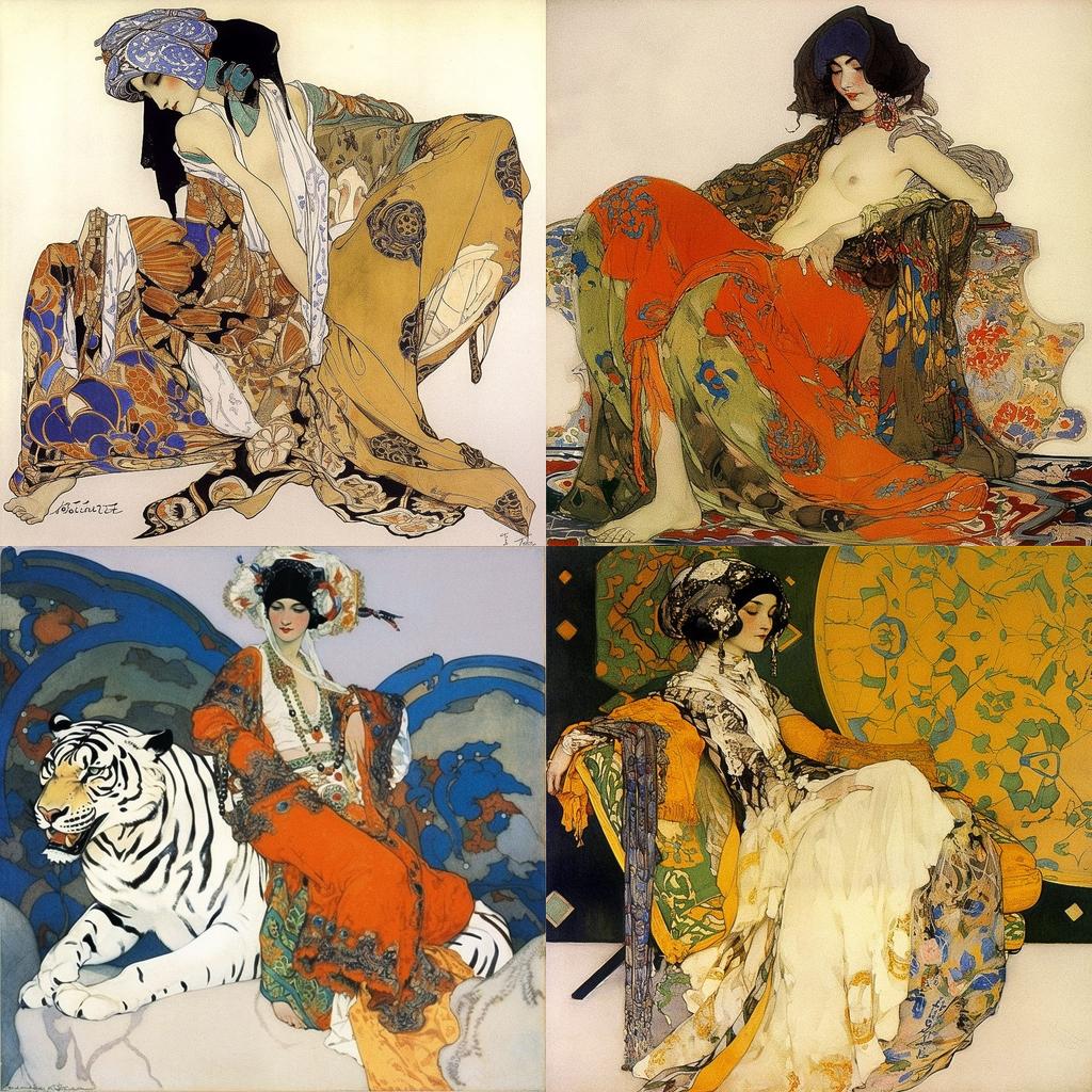Leon Bakst style, Midjourney V5, render 1 of 4