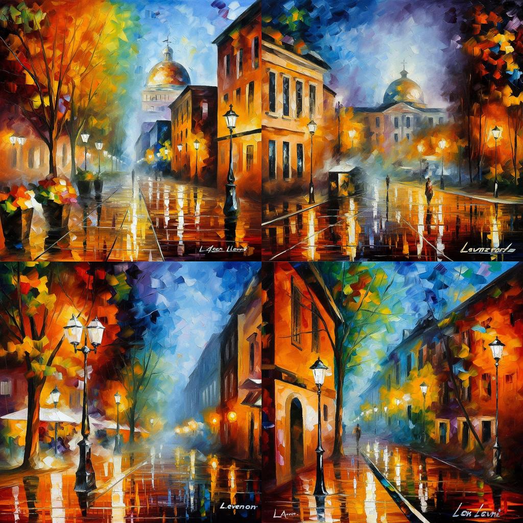 Leonid Afremov style, Midjourney V5, render 1 of 4