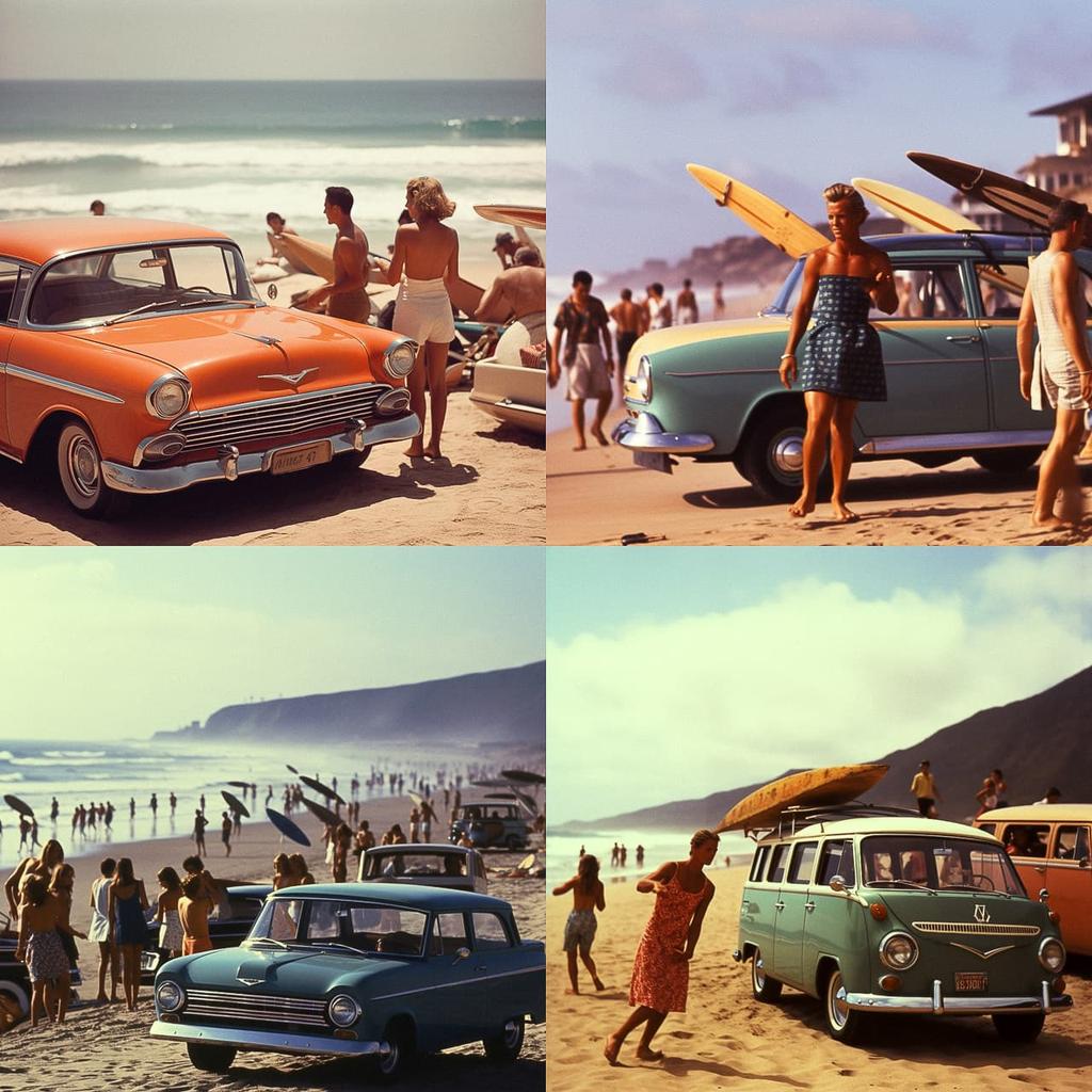 LeRoy Grannis style, Midjourney V5, render 1 of 4
