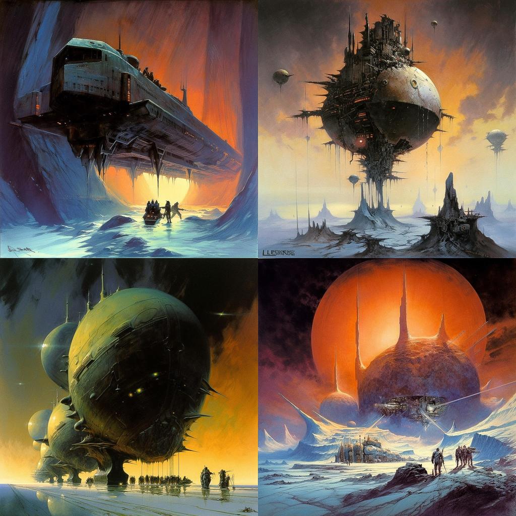 Les Edwards style, Midjourney V5, render 1 of 4