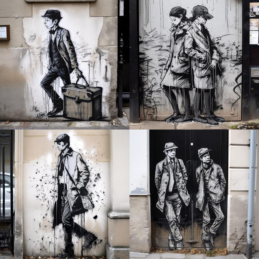 Levalet style, Midjourney V5, render 1 of 4