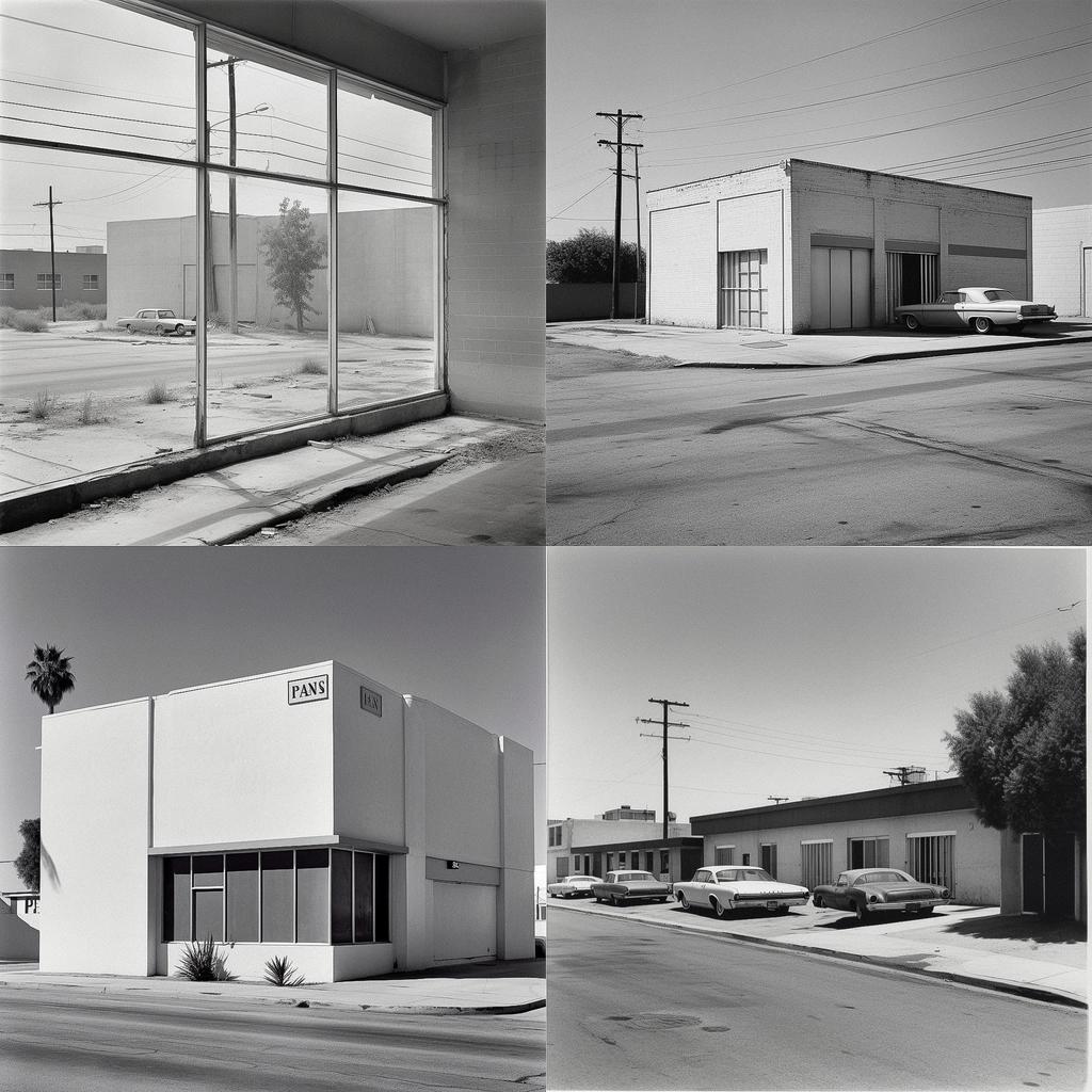 Lewis Baltz style, Midjourney V5, render 1 of 4