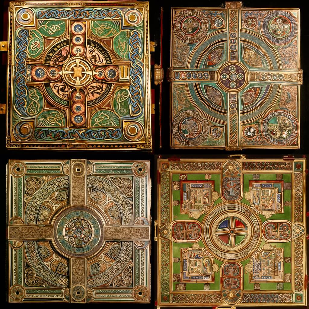 Lindisfarne Gospels style, Midjourney V5, render 1 of 4