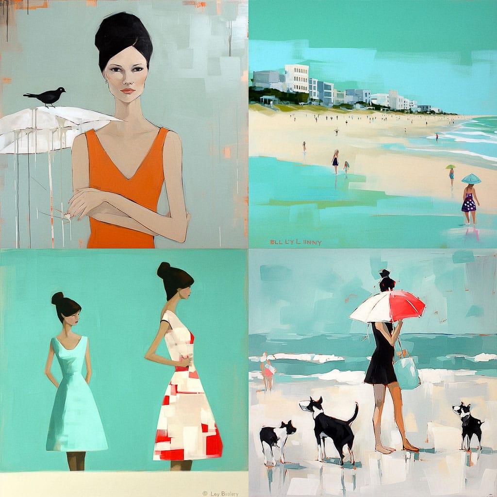 Lisa Golightly style, Midjourney V5, render 1 of 4