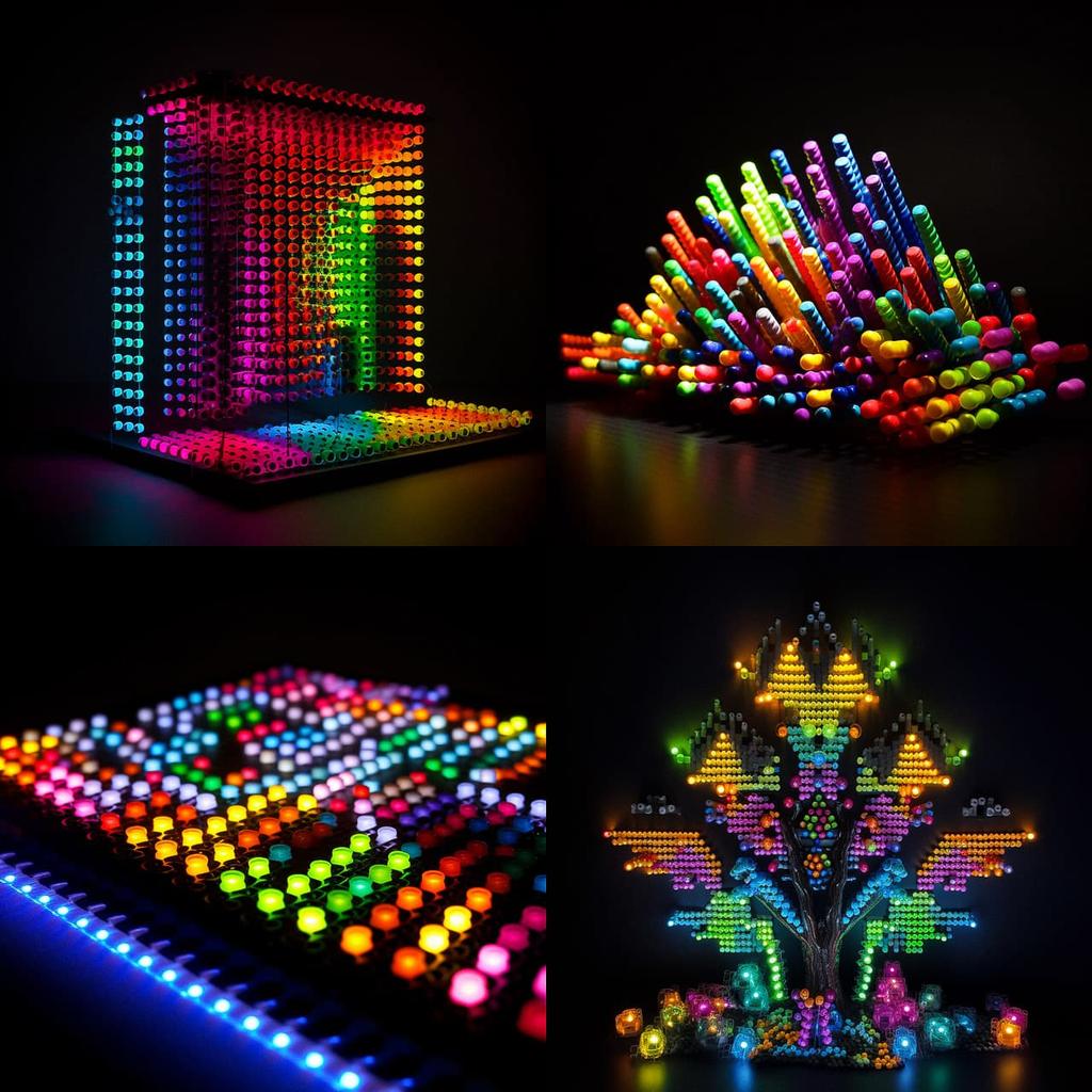 Lite Brite art style, Midjourney V5, render 1 of 4