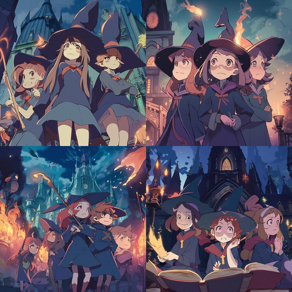 Little Witch Academia style, Midjourney V5, render 1 of 4