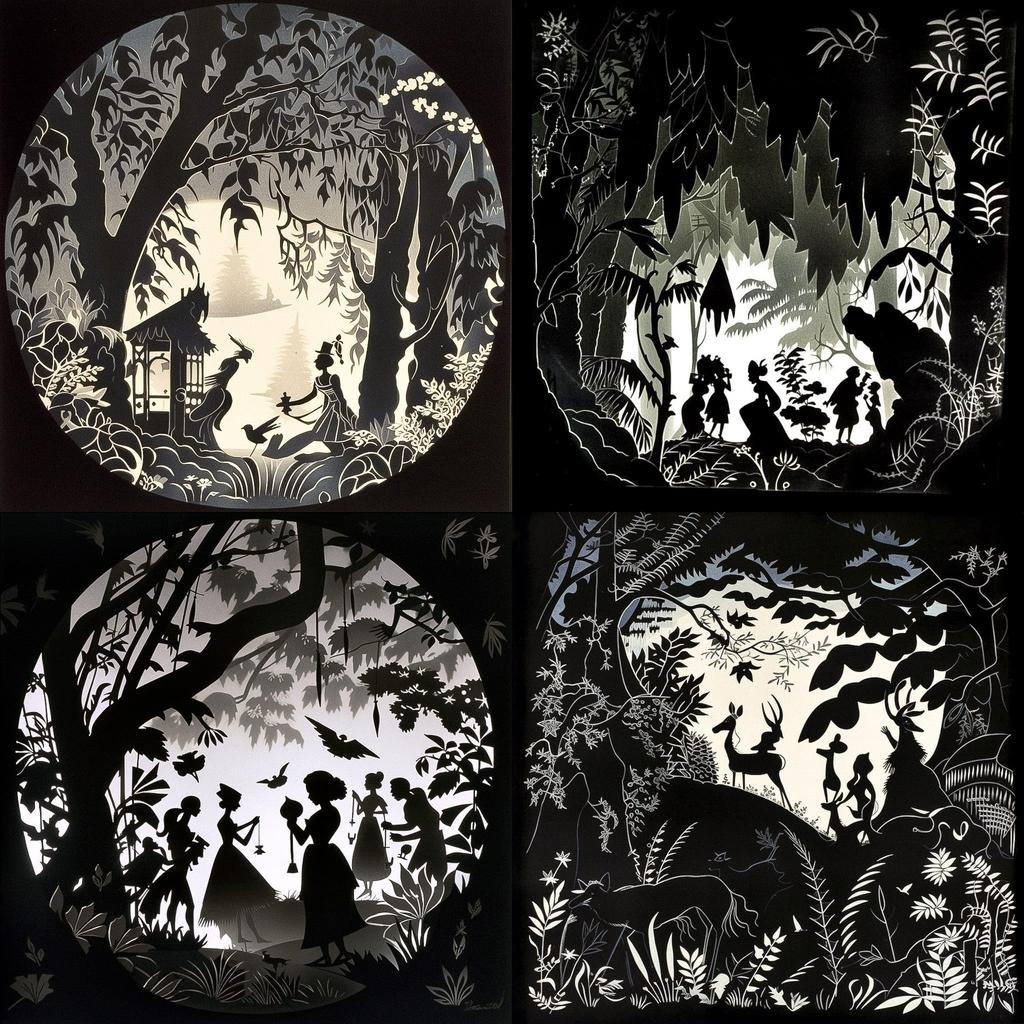 Lotte Reiniger style, Midjourney V5, render 1 of 4