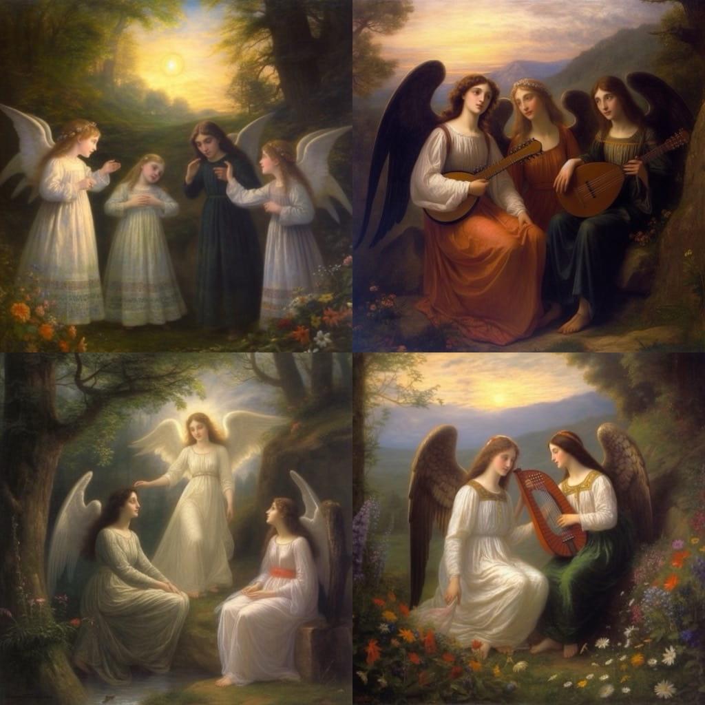 Louis Janmot style, Midjourney V5, render 1 of 4