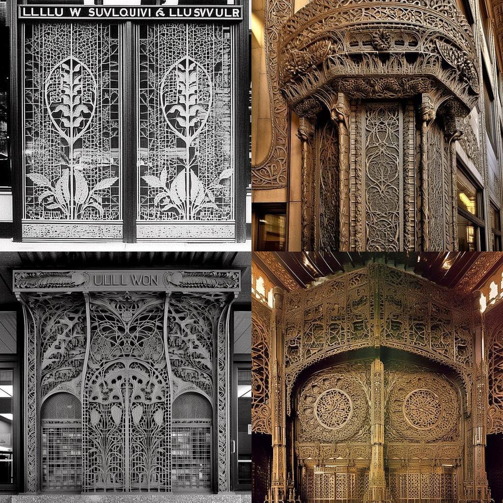 Louis Sullivan style, Midjourney V5, render 1 of 4