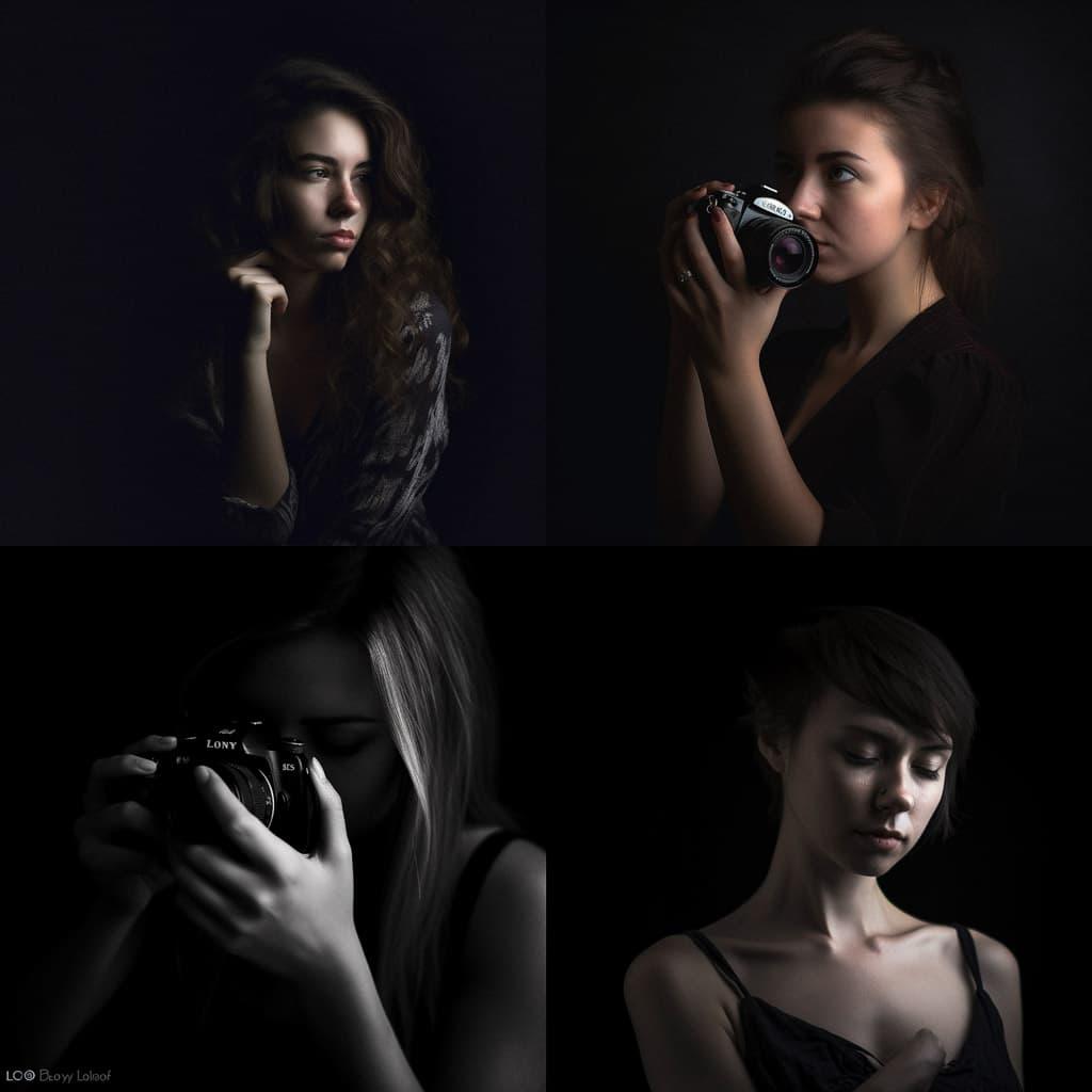 Low key photography style, Midjourney V5, render 1 of 4