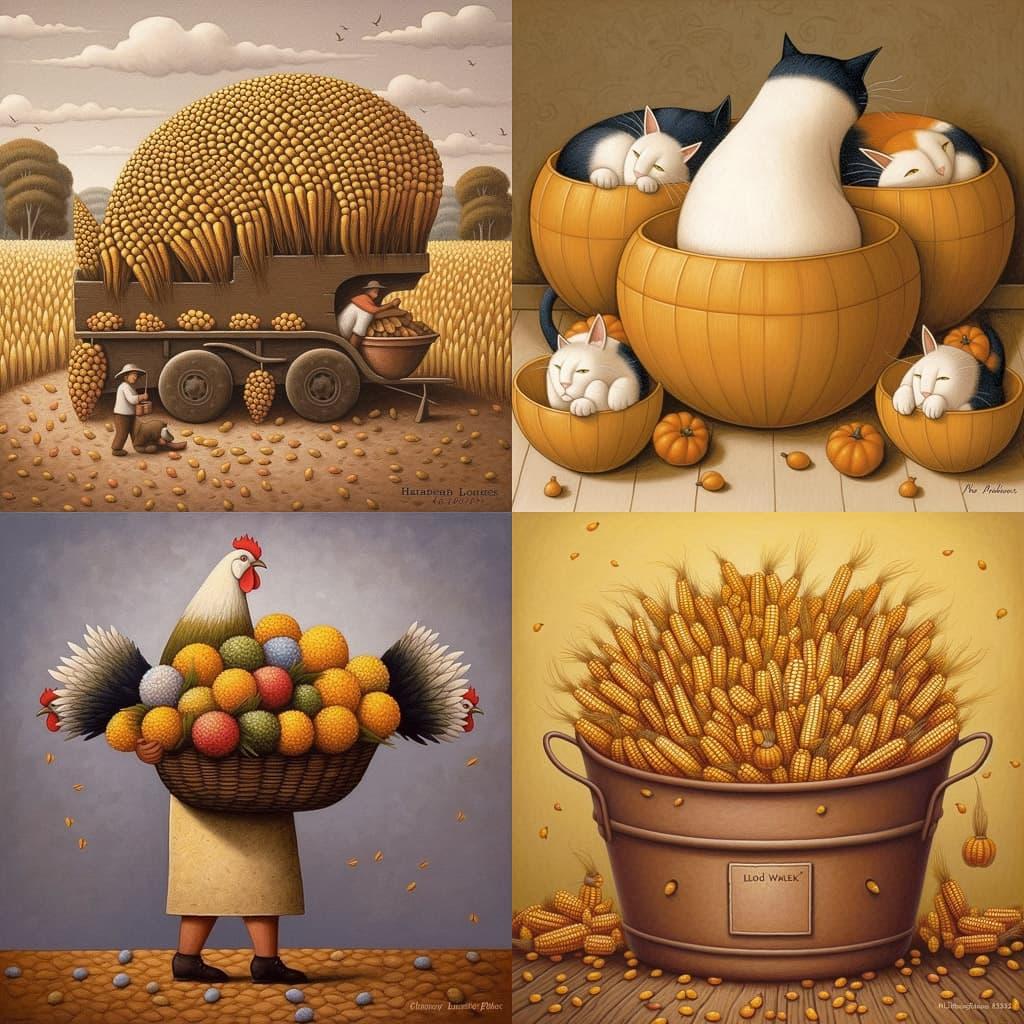 Lowell Herrero style, Midjourney V5, render 1 of 4