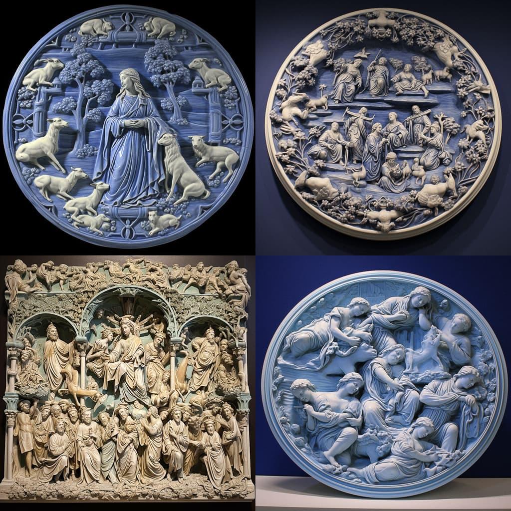Luca della Robbia style, Midjourney V5, render 1 of 4