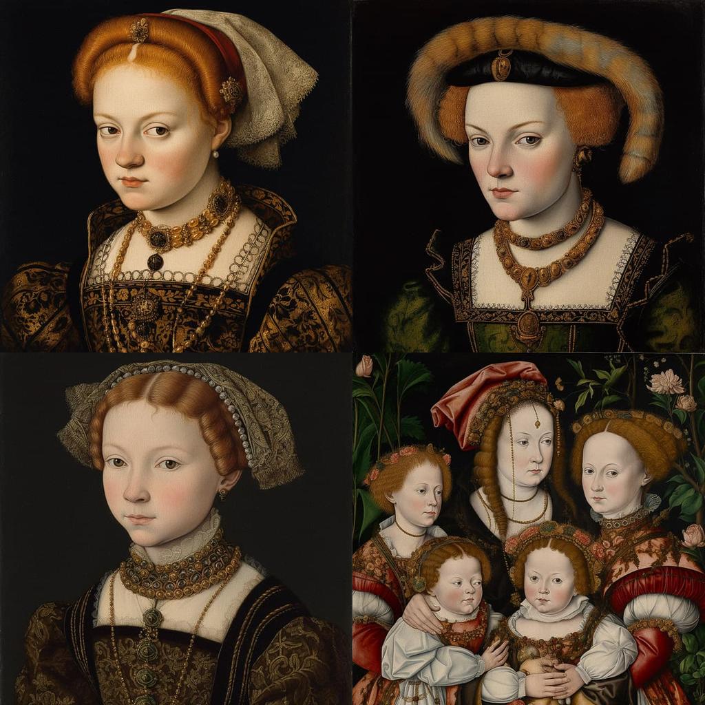 Lucas Cranach the Elder style, Midjourney V5, render 1 of 4